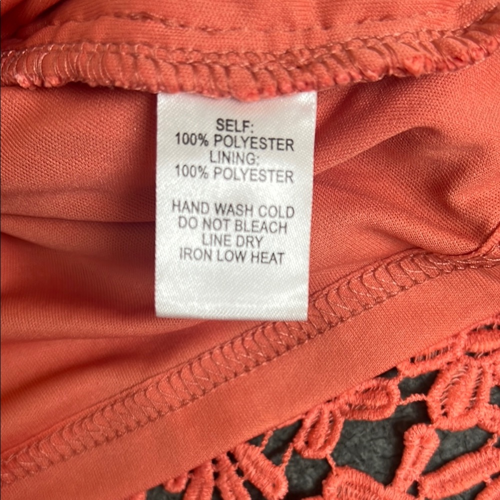 Lulu's Coral Lace Halter Mini Dress - Picture 6 of 6